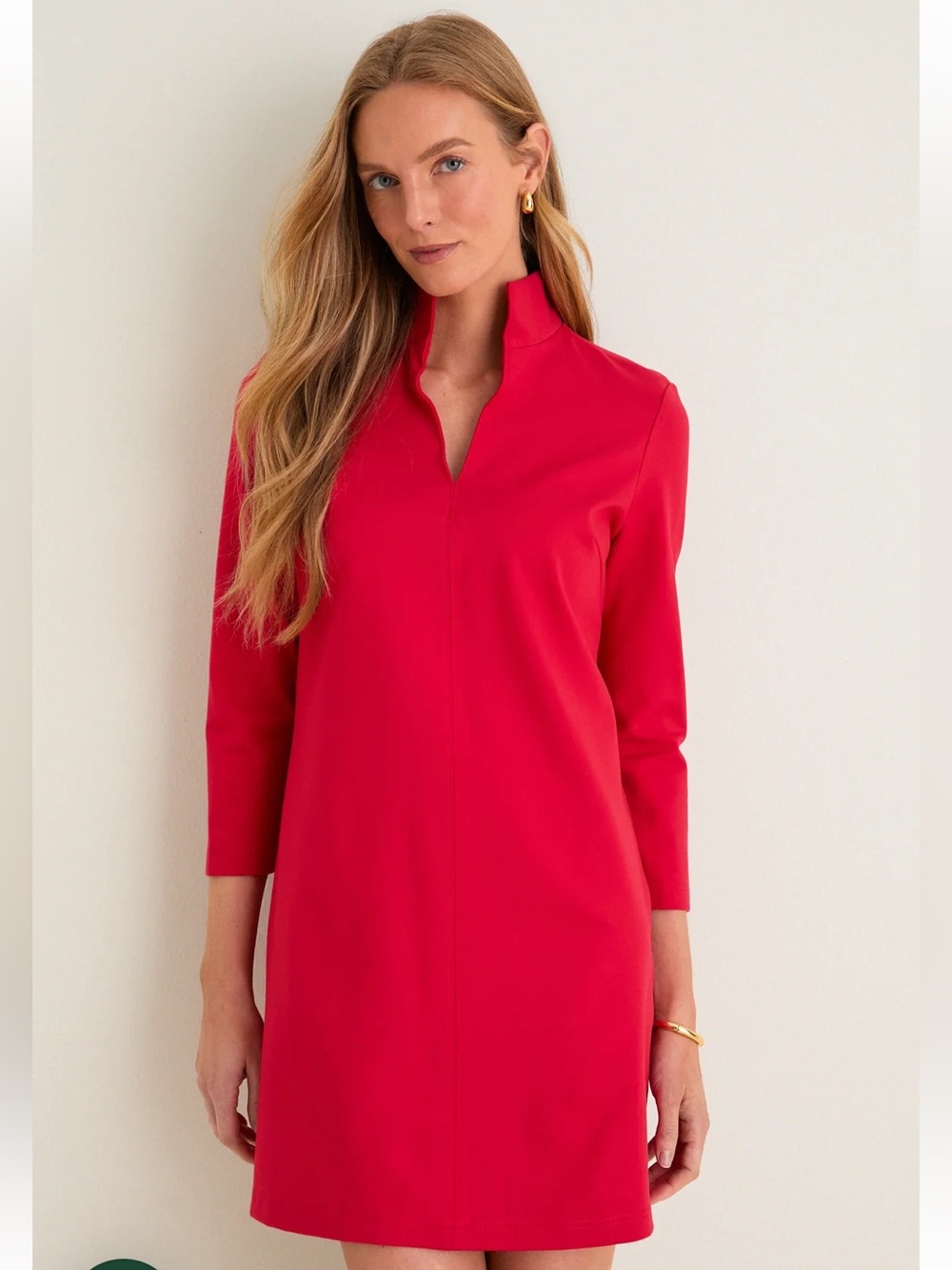 Tuckernuck Red Ponte Clifton Split-Neck Shift Tunic Dress. XXS.